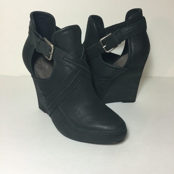 HP🔥 NIB JOIE Brickhouse LEATHER Wedge Bootie w Straps - Picture 2 of 8